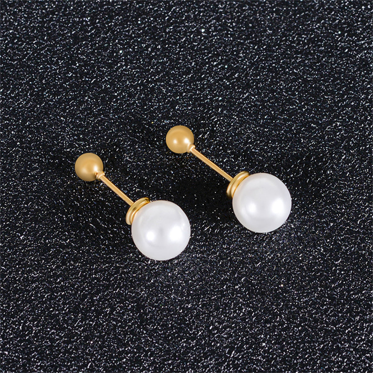 Pearl and 18K Gold-Plated Ear Jackets, gold stud earrings for women, elegant gift for her, lifestyle look