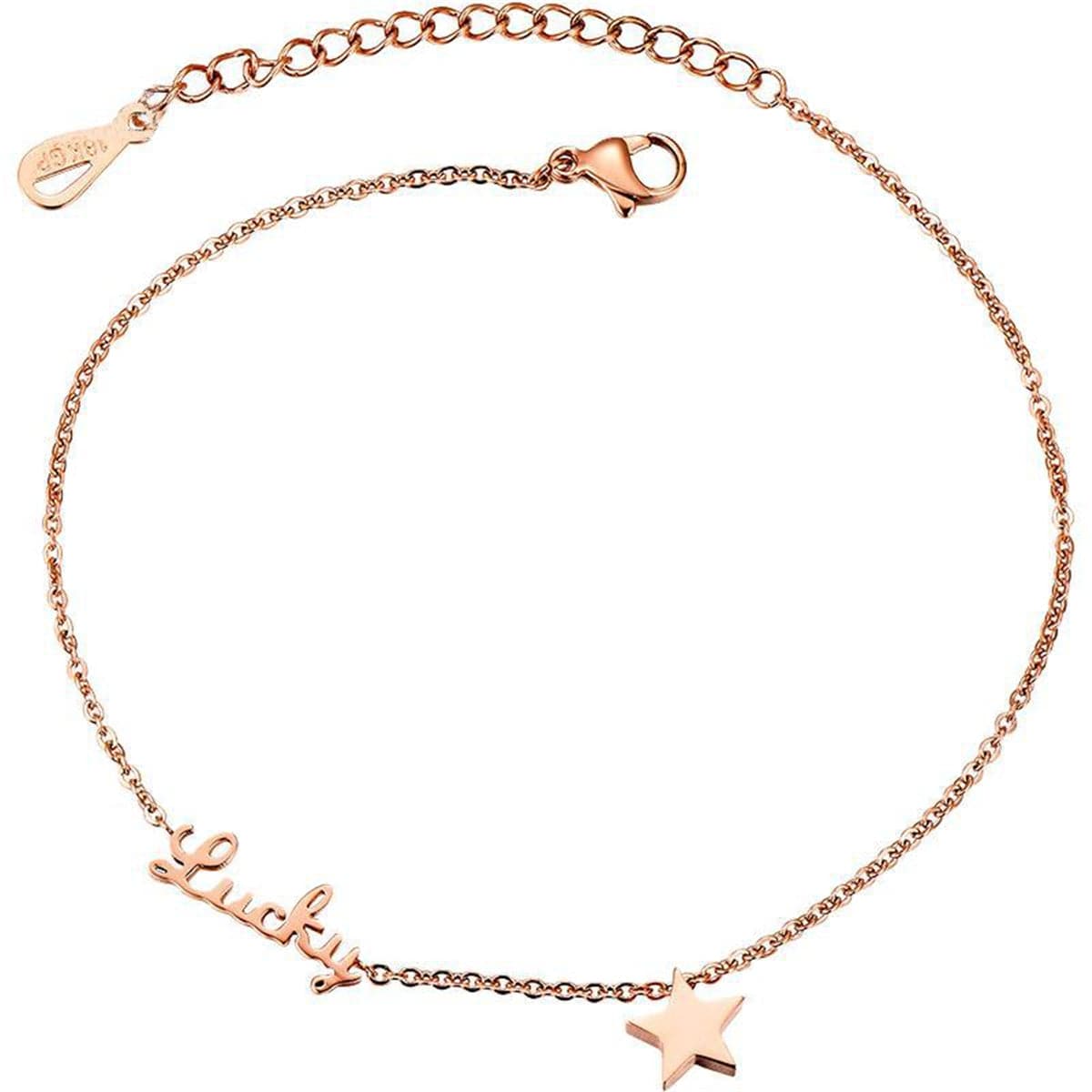 18K Rose Gold-Plated 'Lucky' Star Anklet