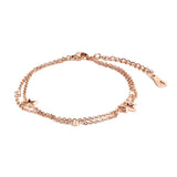 Cubic Zirconia & 18K Rose Gold-Plated Open Star Layered Bracelet