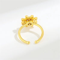 Cubic Zirconia & Crystal Goldtone Rotating Rudder Open Ring