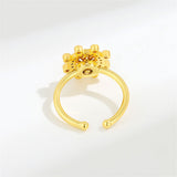 Cubic Zirconia & Crystal Goldtone Rotating Rudder Open Ring