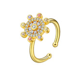 Cubic Zirconia & Crystal Goldtone Rotating Rudder Open Ring
