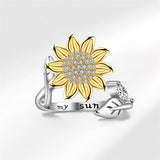 Yellow & Cubic Zirconia Sunflower Bypass Ring