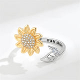 Yellow & Cubic Zirconia Sunflower Bypass Ring