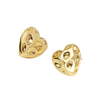 18k Gold-Plated Textured Heart Stud Earrings