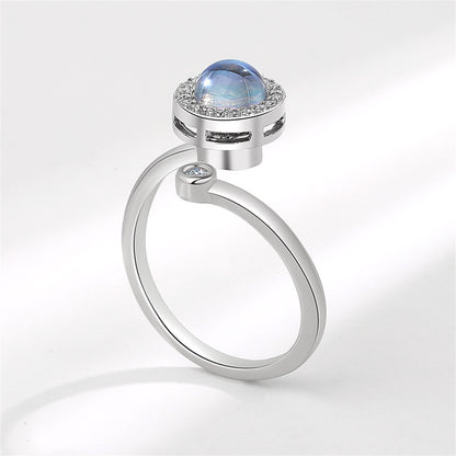 Quartz and Cubic Zirconia Rotating Hola Round Bypass Ring, statement rings for women, everyday style, lifestyle look