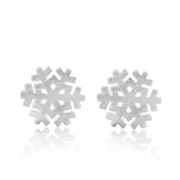 Silver-Plated Snowflake Stud Earrings