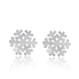 Silver-Plated Snowflake Stud Earrings