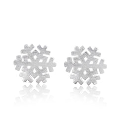 Silver-Plated Snowflake Stud Earrings
