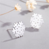 Silver-Plated Snowflake Stud Earrings