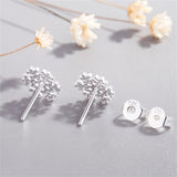 Silver-Plated Snowflake Stud Earrings