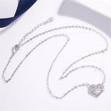 Cubic Zirconia & Silvertone Swirl Heart Pendant Necklace