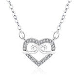 Cubic Zirconia & Silvertone Swirl Heart Pendant Necklace