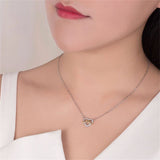 Cubic Zirconia & Silvertone Swirl Heart Pendant Necklace