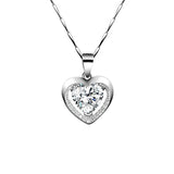 Crystal & Silvertone Cubic Zirconia-Accent Heart Pendant Necklace