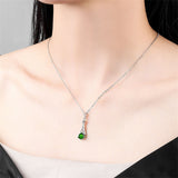 Cubic Zirconia & Lab-Created Green Crystal Arrow Pendant Necklace