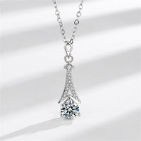 Crystal & Silvertone Arrow Pendant Necklace