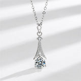 Crystal & Silvertone Arrow Pendant Necklace