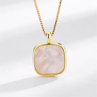 Shell & Goldtone Square Pendant Necklace