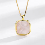 Shell & Goldtone Square Pendant Necklace
