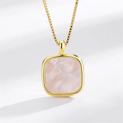Shell & 18K Gold-Plated Square Pendant Necklace