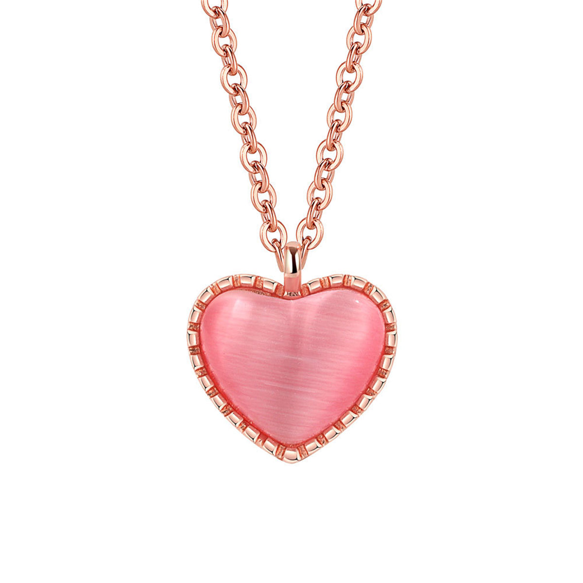 Pink Quartz & 18K Rose Gold-Plated Heart Pendant Necklace