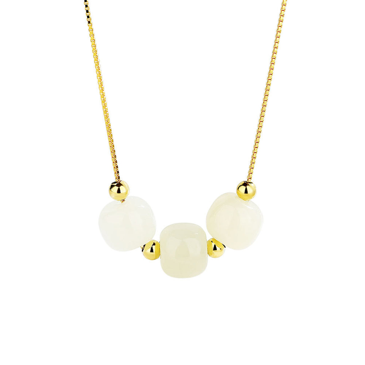 Jade & 18K Gold-Plated Beaded Pendant Necklace