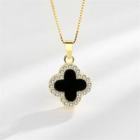 Shell & Goldtone Cubic Zirconia-Accent Clover Pendant Necklace