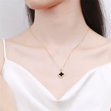 Shell & Goldtone Cubic Zirconia-Accent Clover Pendant Necklace