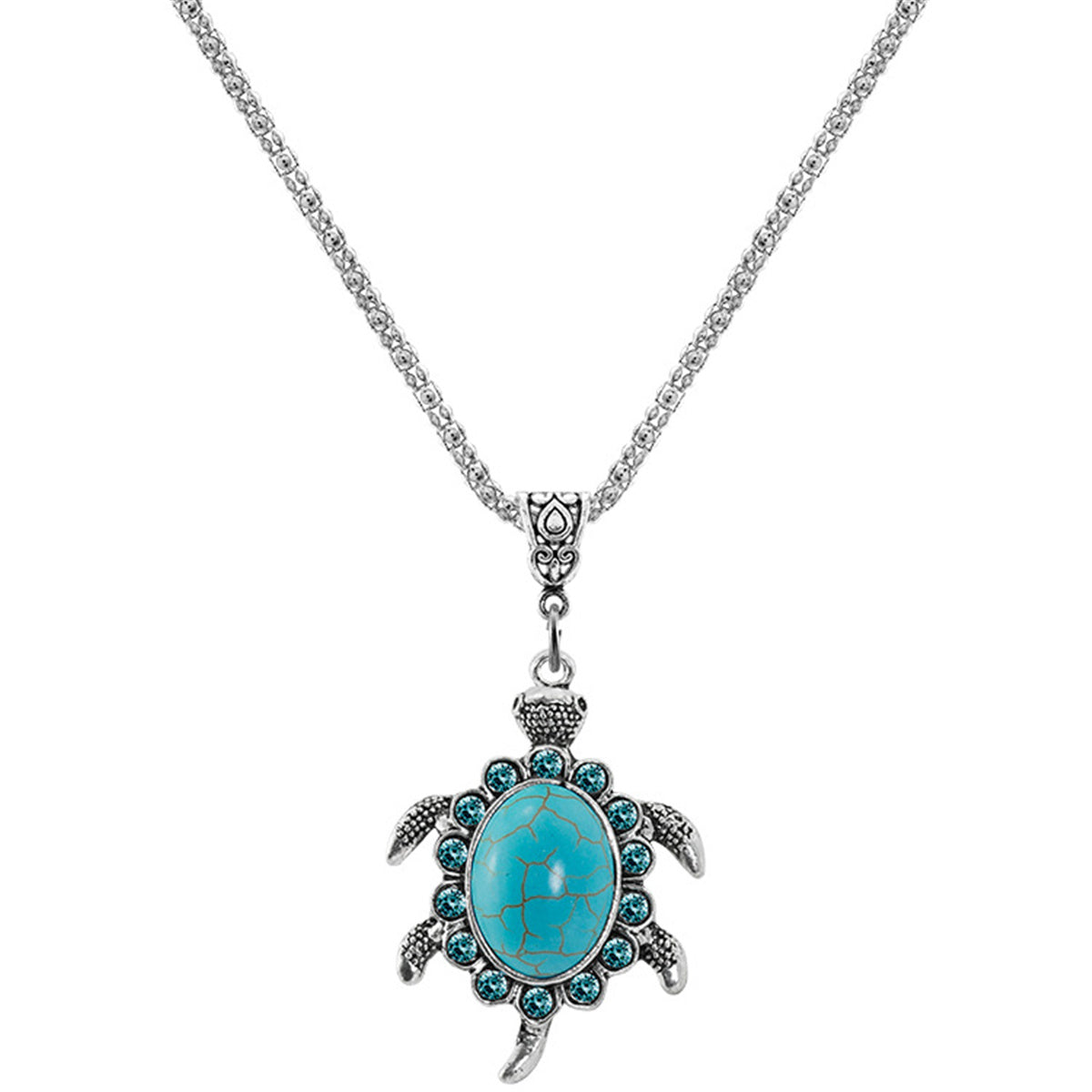 Turquoise Sea Turtle Drop Earrings & Pendant Necklace