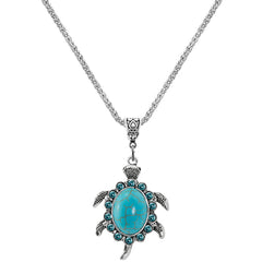 Turquoise Sea Turtle Drop Earrings & Pendant Necklace