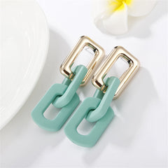 Green Acrylic & 18K Gold-Plated Chain Drop Earrings