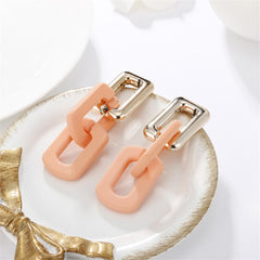 Light Pink Acrylic & 18K Gold-Plated Chain Drop Earrings