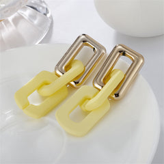 Yellow Acrylic & 18K Gold-Plated Link Chain Drop Earrings