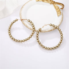 Exquisite 18K gold-plated beaded hoop earrings, a timeless piece that complements any jewelry collection beautifully.