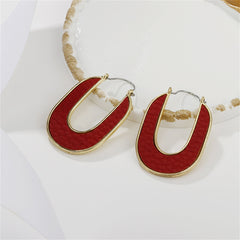 Red Polystyrene & 18K Gold-Plated Hoop Earrings