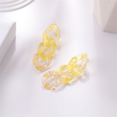 Yellow Resin & Silver-Plated Chain Drop Earrings