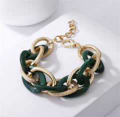 Emerald Acrylic & 18K Gold-Plated Chain Bracelet