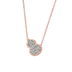 Cubic Zirconia & 18K Rose Gold-Plated Gourd Pendant Necklace