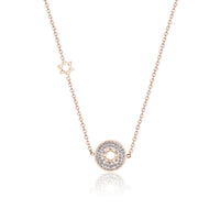 Cubic Zirconia & 18k Rose Gold-Plated Star of David Pendant Necklace