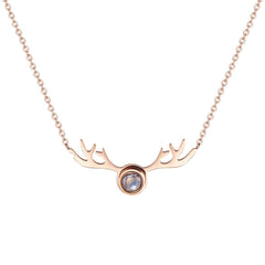 Crystal & 18K Rose Gold-Plated Antlers Pendant Necklace