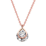 Crystal & 18k Rose Gold-Plated Teardrop Pendant Necklace