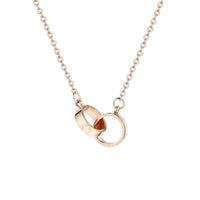 18k Rose Gold-Plated Crossing Ring Pendant Necklace