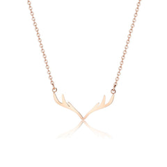 18K Rose Gold-Plated Antler Pendant Necklace