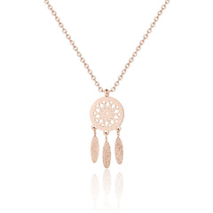 18K Rose Gold-Plated Dream Catcher Pendant Necklace
