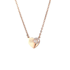 Cubic Zirconia & 18K Gold-Plated 'Lock Love' Heart Pendant Necklace