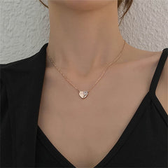 Cubic Zirconia & 18K Gold-Plated 'Lock Love' Heart Pendant Necklace
