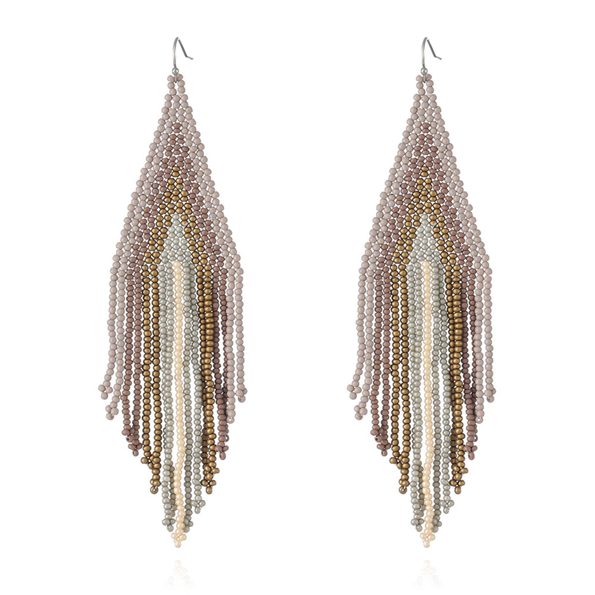 Green & Blush Howlite Tassel Drop Earrings