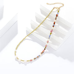 Pearl & Acrylic 18K Gold-Plated Bead Chain Necklace
