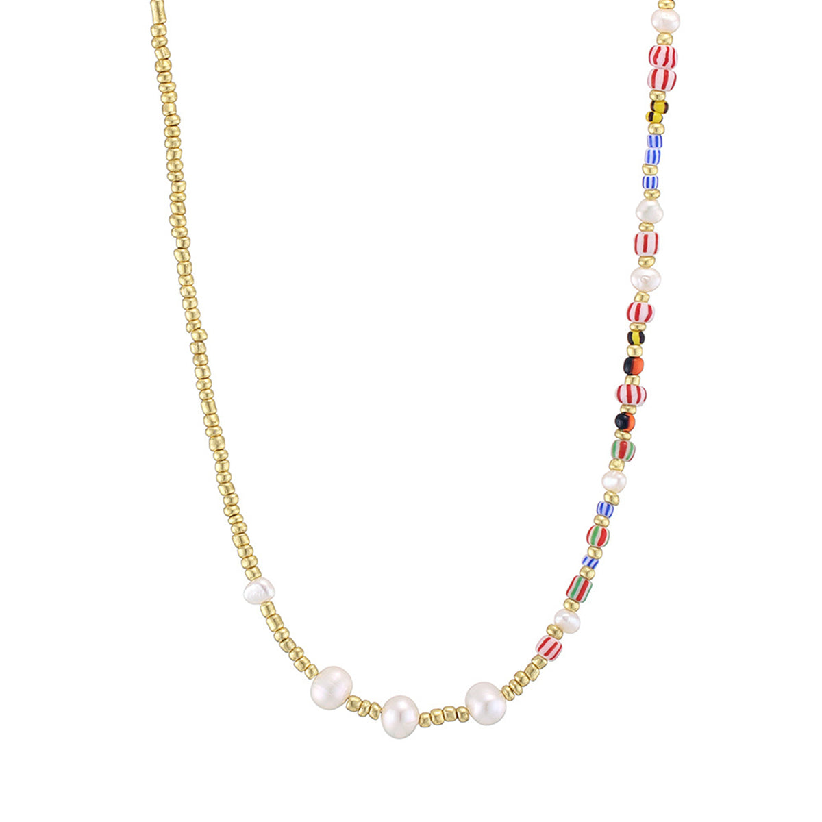 Pearl & Acrylic 18K Gold-Plated Bead Chain Necklace